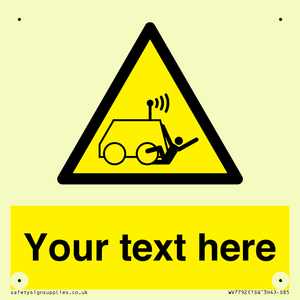 Custom warning run over by operator controlled machine